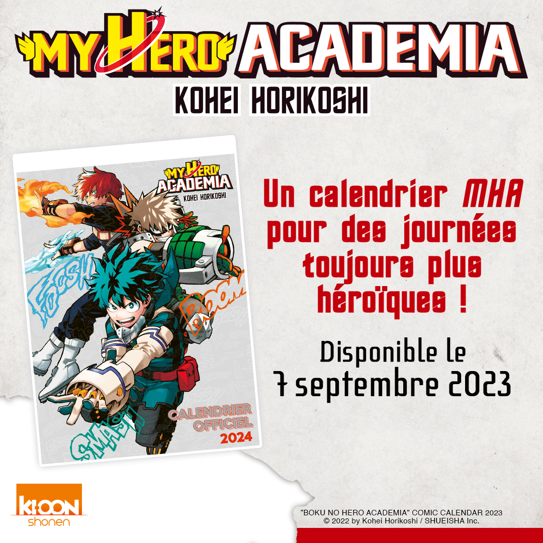 Des calendriers 2024 pour My Hero Academia et Jujutsu Kaisen !