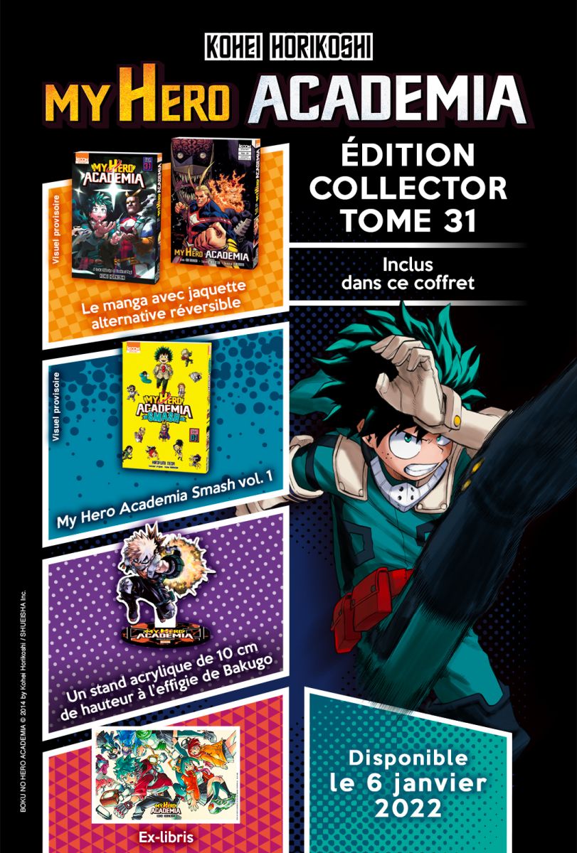 X3 COFFRET MANGA TOME COLLECTOR MY HERO ACADEMIA NEUF SCELLE FR (tome  31/32/34)